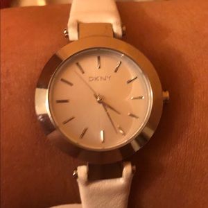 DKNY leather strap watch